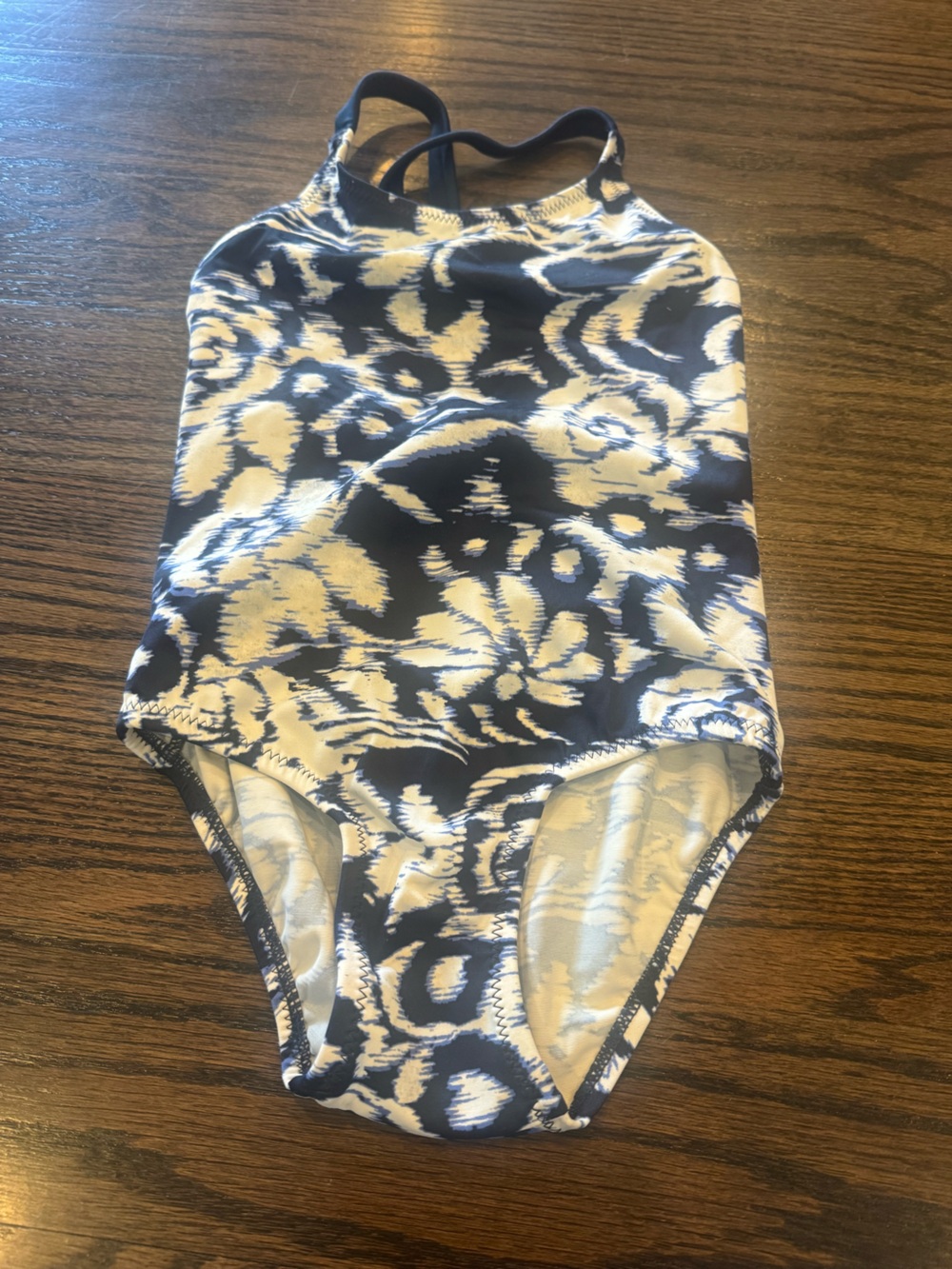 GAP Navy and White Floral-Print Kids One-Piece Swimsuit